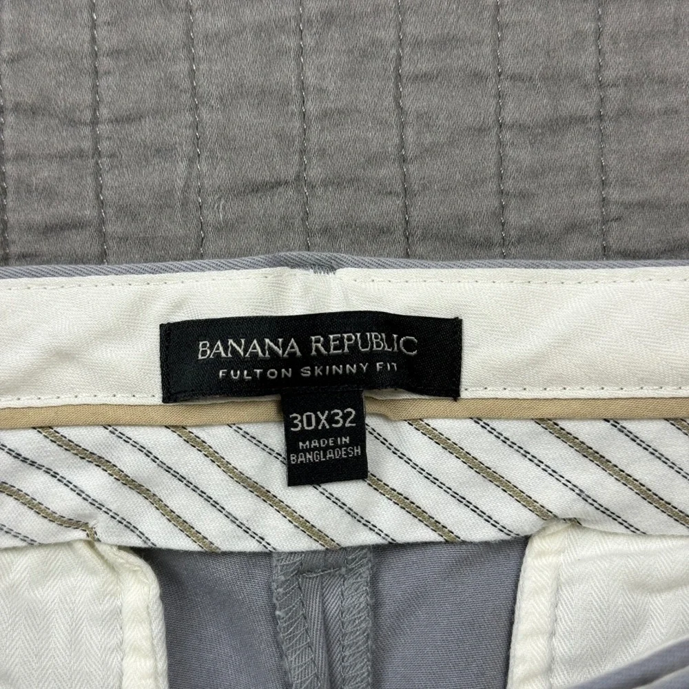 Banana Republic Fulton Skinny Fit Chino Pants Mens 30x32 (31x31) Light Grey